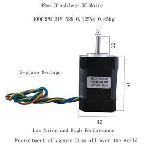 42BLS02 DC 브러시리스 모터 3.3A 52W 길이: 61mm 24V 0.125Nm 4000rpm 3 상 8 단 42 BLDC 홀 센서 포함