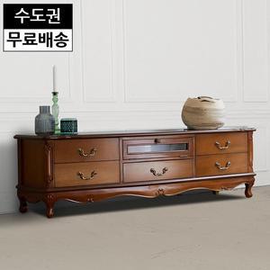 [벤티스가구]로사 마호가니 원목 엔틱 2단 거실장 고급 티비 tv다이 미니 안방 거실장 수입 명품가구