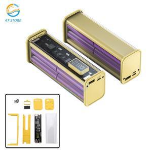 18650 배터리 충전기 케이스, DIY 쿨 투명 보조배터리 쉘, PD22.5W 고속 충전 폴리머 배터리 보조배터리 박