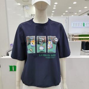 모다남양주 여성  아트윅  뒤하단쇼바리배색 라운드티셔츠 MOW2TR5568