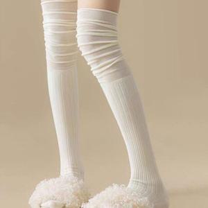 레이스패치 하이니삭스 여성 오버니삭스 레이스 롱양
