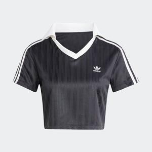 갤러리아 [WOMENS ORIGINALS] 풋볼 자카드 브이넥 크롭 폴로 티셔츠 (JD2606)