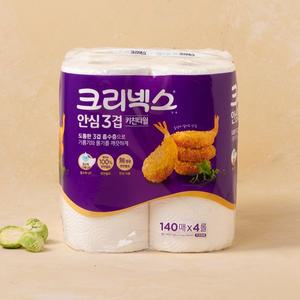 크리넥스 안심 프리미엄 3겹 140매*4롤