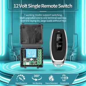 무선 리모컨 스위치 릴레이 리시버 모듈 송신기 ON OFF 차고 문짝 잠금 장치, DC12V, RF433Mhz, 10A