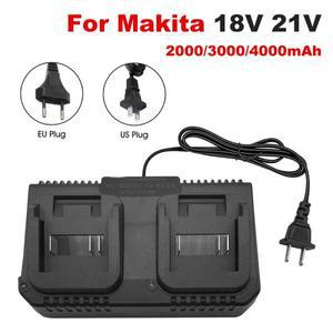 4A 2 슬롯 배터리 충전기 3.0A 18V 21V 미국/EU 플러그 Makita용 최대 리튬 이온 고속