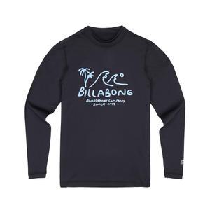 [퀵실버키즈] 주니어 블랙 긴팔 시즌 그래픽 래쉬가드 (HE21BR232-BLK)