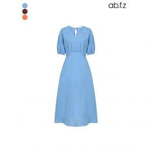 [ab.f.z] 브이넥 린넨 블렌딩 반팔 원피스 (AFX2QO01A)725347