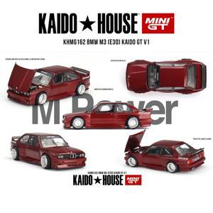 카이도 하우스 + MINIGT BMW M3 E30 V1 KHMG 레드 합금 자동차 모델 162