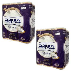 유한킴벌리 크리넥스 화장지 3겹 데코&소프트 35m 24롤 x 2팩