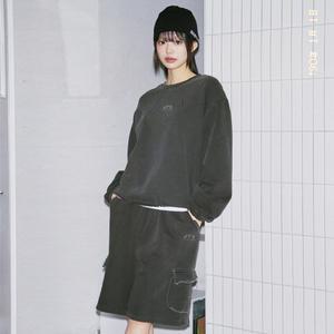 [세트상품] 스몰 로고 피그먼트 스웨트 셔츠 + 카고 하프팬츠