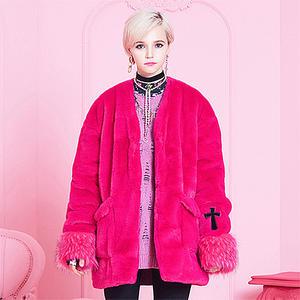 [VVV] 퍼코트 VVV MIRACLE HEART PINK FAUX FUR COAT