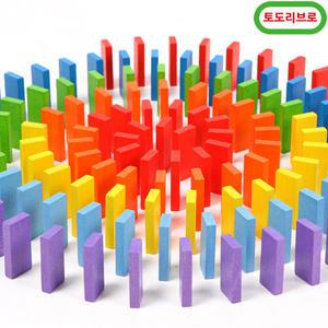 [토도리브로] 무지개 원목도미노 350pcs