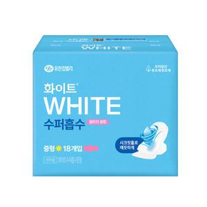 화이트 수퍼흡수 생리대 중형 18p