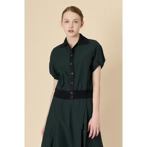 [BCBG] 니트 블록 퍼프 블라우스 B3M4B425