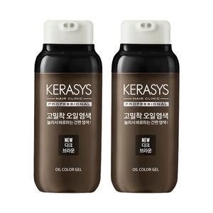 케라시스 고밀착 오일 염색제 다크브라운, 250g, 2개