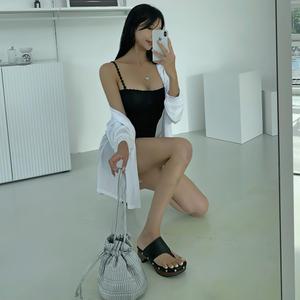 라이샤인복조리백 실버 숄더백 여성 데일리 가방 무지