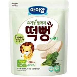 [신세계몰]아이얌 유기농쌀과자 시금치 떡뻥 30g x 6개