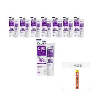 2080 닥터크리닉 미백 치약, 120g, 8개 + 증정(토탈케어 칫솔, 일반모, 1개)