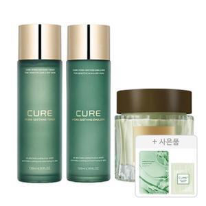 김정문알로에 큐어 안티에이징 기획(수딩 토너, 130ml, 1개 + 수딩 에멀젼 130ml, 1개 + 안티에이징크림S, 1개) + 증정(피토 그린 앰플 마스크팩, 1매+안티에이징 크림, 2ml, 2개)