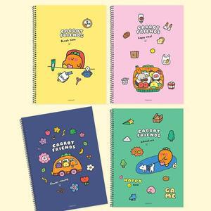 [신세계몰]두꺼운 스프링노트 당근친구들 일상 원링노트 유선 연습장
