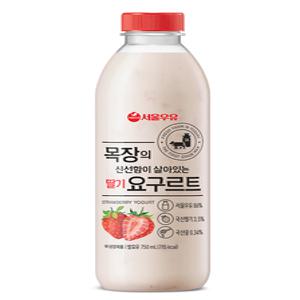 서울우유 목장의 신선함이 살아있는 딸기 요구르트 750ml 6개