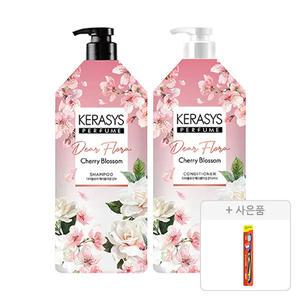 케라시스 디어플로라 체리블라썸 샴푸 1.5L, 1개+컨디셔너 1.5L, 1개+증정(토탈케어 칫솔, 일반모, 1개)