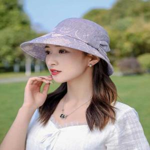 [기타]렐베기 중년 여성 버킷햇 꽃 썬캡 매듭 모자 패턴