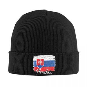 남녀공용 슬로바키아 국기 니트 모자 비니 모자 따뜻한 색상 I Love Slovakia 모자 가을 겨울
