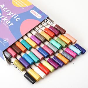 1세트(36색) 아크릴 마커 펜 마카펜 색칠 꾸미기 미술 매직 사인펜 케이스 자갈 컵