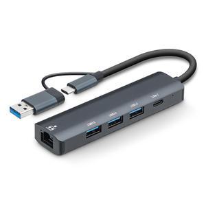 7NC LAN포트 USB 3.0 허브 PD충전 A타입 C타입 노트북 맥북 랜카드 랜선 멀티허브 NCH-705