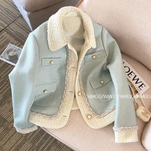 바람막이 봄 여름 경량 점퍼 잠바 자켓 재킷 여성 여자 트위드 크롭 폴로 칼라 숏 코트 용수철 가을 스트리
