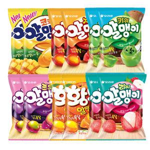 오리온 포도알맹이+자두알맹이+키위알맹이+리찌알맹이+황도알맹이+코코망고 알맹이 67gx각2개(총12개)