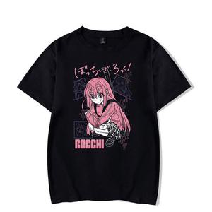 오버핏 반팔 티셔츠 빅사이즈 클래식 스페셜 TShirt Bocchi the Rock Gotou Hitori 만화 셔츠 Anime 편안한