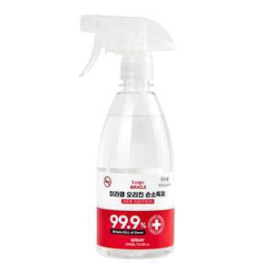 [기타]미라클 스프레이형 손소독제 500ml 에탄올 70% 손세정제 뿌리는 세니타이저 의약외품