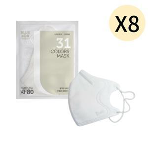 블루본 베이직 KF80 마스크 특대형 흰색 추천 30매 X8