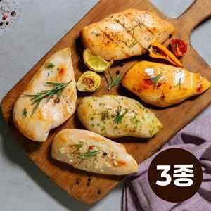 [오쿡] 닭가슴살100g 3종 혼합 30팩(오리지날10+그릴10+훈제10)