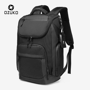 OZUKO 다기능 남성 배낭 대용량 방수 배낭 15 6 인치 노트북 배낭 야외 여행 비즈니스 남성 가방