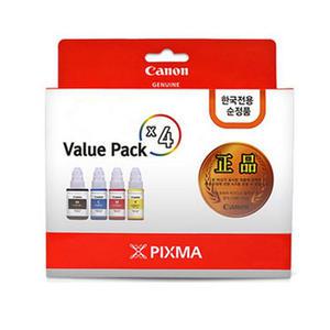 KG Canon 정품무한잉크 GI-990시리즈 4색 세트 GI-990BK C M Y 밸류팩Canon정품잉크원액블랙+컬러인쇄매수