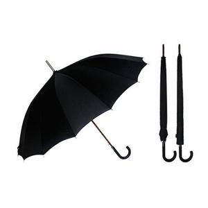 블랙 무지 곡자 손잡이 70 1단 방풍 고급 장우산 (WFFR54V)