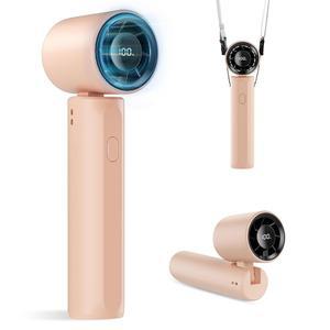 DUOMIY 휴대용 터보 팬 미니 개인용 18000RPM 속도(1-100) 조절 가능 LED 디스플레이 포함 3-IN-1 충전식 여행 필수품 여성 남성 야외 실내용 선물(핑크)