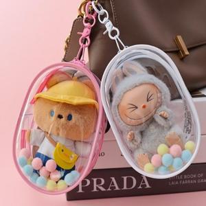 [라볼페]투명 pvc 가챠 인형 파우치 키링 미니 이어폰 여행용화장품 립스틱 가챠 가방 15cm 10cm 이타백