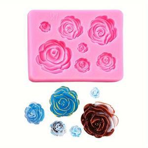 1pc/2pcs/3pcs카네이션 꽃 실리콘 몰드, 장미 몰드(7개의 균일한 모양, 크고 작은 크기), 비누,