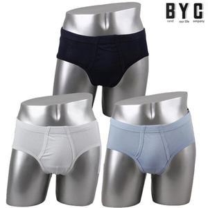 [BYC] 순면 삼각 팬티 3매세트 / 회색/연파랑/곤색 3컬러 혼합세트/브리프/남자팬티