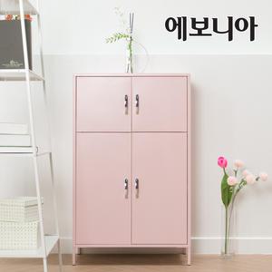 [에보니아] 블랑 철제 3단 4문 케비닛 수납장