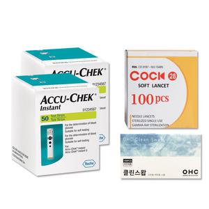로슈 아큐첵 인스턴트 시험지100개+채혈침100개+솜100개