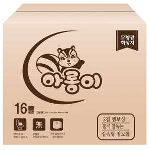 한아름산업 무형광 데일리 퓨어 점보롤 2겹 110m X 16롤