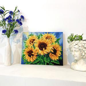 옥탑방어른이 일반 보석십자수 [만개한 해바라기] 50*40cm 비즈 액자형 캔버스 보석십자수