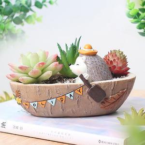 루고 인테리어 미니 다육이 화분 고슴도치의 겨울 이야기 나룻배 여행