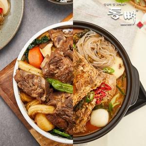 통뼈 감자탕 2팩+칼칼한맛 2팩 1kg 4팩/총 8인분