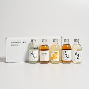 맑은내일 미니어처 선물세트 (단감명작, 맑은내일유자, 조선주조사, 운암24, 운암32)